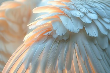 Poster - This close-up image of soft feathers highlights the warm light that creates a serene and comforting atmosphere