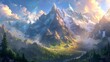 Majestic Peaks Echoing Tales of Nature s Symphonic Beauty in a Stunning Fantasy Landscape