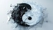 Yin and Yang sign in water splash.