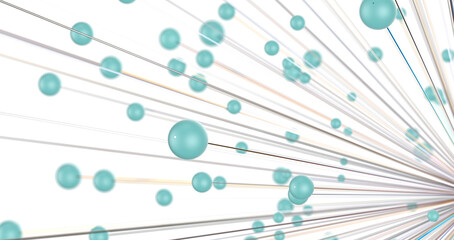Poster - The structure of the network connection of points and lines. Data technology.