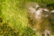 Paysage du bocage bressuirais dans le département des Deux-Sèvres vu du dessus depuis un drone