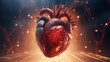 Human heart. 3d illustration. Human heart on a dark background