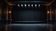 Empty stage room. Dark background. Abstract dark empty stage room texture. Performance spotlight background.