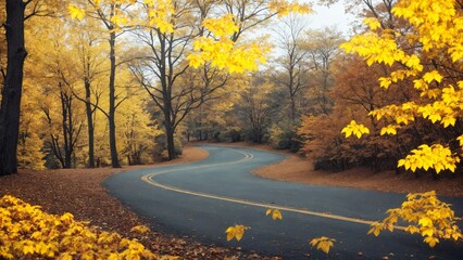 Wall Mural - road in autumn