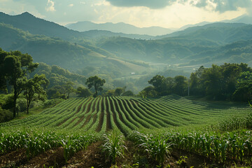 Wall Mural - Corn plantation field