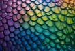 Vivid iridescent reptile scale texture displaying a stunning array of colors illustrating the beauty of natural patterns, perfect for creative design projects, generated with AI.