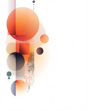 Vibrant Geometric Art with AI: Circles and Dots on White Background
