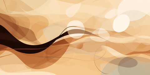 Wall Mural -  Coffee background, soft waves in brown tones