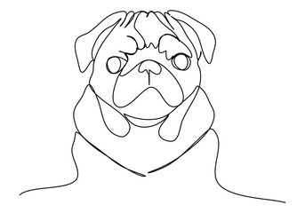 Wall Mural - Dog. One line drawing vector illustration.