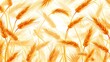 © stocker - A beautiful pattern of golden wheat stalks on a white background. The image is seamless and can be tiled to create a larger pattern.