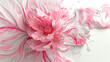 pink and white floral background, closeup of one large peony flower