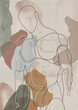 Minimal, Vibrant Male Portrait, Muted Color Palette, Gouache, Papier Couche, Upper Body, Line Art, Abstract, Painting