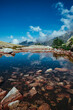Pyrenees summer mountain landscape with small lake, Estaube valley, French Pyrenees