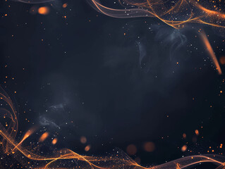 Sticker - Abstract digital wallpaper with swirling orange particles on a dark background.