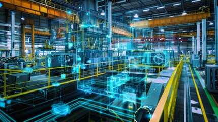 Poster - Industrial Factory With Machines in Operation