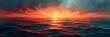 Breathtaking Teal and Orange Sunset with Psychic Waves and Ethereal Clouds - A Journey to Inner Peace and Serenity