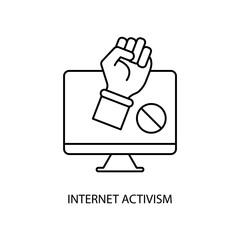 Wall Mural - internet activism  concept line icon. Simple element illustration. internet activism concept outline symbol design.