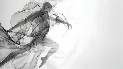 Wall Mural - Generate a minimalist portrait of a professional ballet dancer, using fluid lines and elongated shapes to capture their graceful and disciplined character