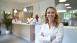 Sourire Professionnel : Portrait d'une Dentiste dans son Cabinet