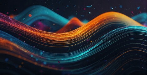 Wall Mural -  Abstract background space music wave wallpaper art
