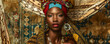 Portrait of a beautiful African woman in traditional clothing.