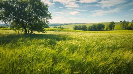 Wall Mural - Countryside field, sunny day in the countryside