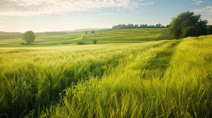Wall Mural - Countryside field, sunny day in the countryside