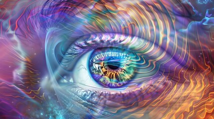 Wall Mural - clairvoyant third eye chakra activation (generative ai)