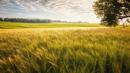 Wall Mural - Countryside field, sunny day in the countryside