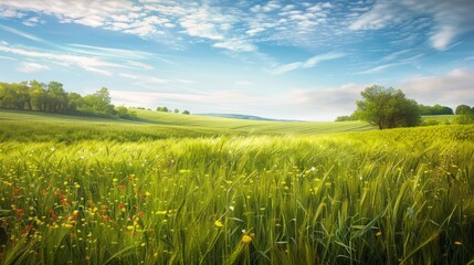 Wall Mural - Countryside field, sunny day in the countryside