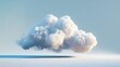 3d render, abstract white cloud isolated on blue sky background, floating mystic vapor, minimalist fantasy wallpaper