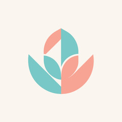 Poster - Abstract geometric shapes in soothing pastel colors forming a logo for a flower shop, Abstract geometric shapes in soothing pastel colors for a clinic's logo