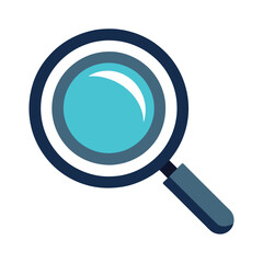 Poster - A magnifying glass placed on a plain white background, A clean and modern representation of a basketball hoop and net