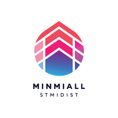 Poster - Minimalist logo with vibrant geometric shapes and gradient effect, A minimalist logo featuring a subtle gradient effect for a design studio