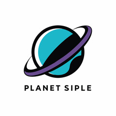 Poster - Logo design for the company Planet Siple, featuring a minimalist and modern style, Location Planet Simple Logo, minimalist simple modern vector logo design