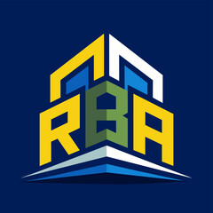 Aufkleber - Letter logo with gradient patterns inspired by textiles, RBA real estate logo vector