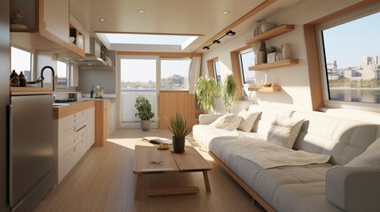 Wall Mural - A photo of Contemporary Houseboat Design