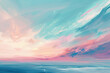 Abstract image of a sunset sky with swirling shades of blue, pink and orange.