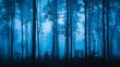 © Дарья Вовкула - Misty blue forest with silhouetted trees