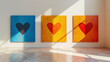 concept of Belonging Inclusion Diversity Equity DEIB or lgbtq, group of multicolor painted hearts representing different cultures , on white background	
