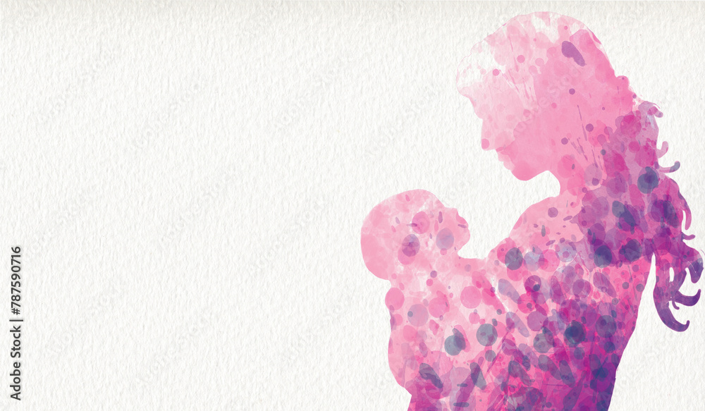 ilustración por el dia de la madre, feliz dia mama, . silueta de madre ...