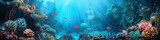 Fototapeta Do akwarium - Underwater Wonders: Coral Reefs, Marine Life, and Shipwrecks 