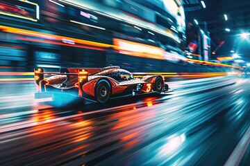 a camera toss image of a racing car