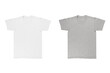 White t shirt and grey t shirt isolated on white background.