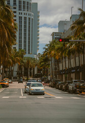 Wall Mural - traffic on the street Miami Beach Florida 