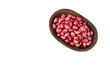 Fresh pinto bean seeds in the bowl - Phaseolus vulgaris pinto