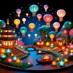 Wall Mural - chinese new year lanterns