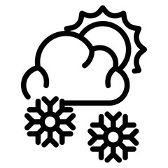 Sticker - Snowing Line Icon