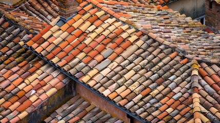 Sticker - The well organized tile roofs create a pattern