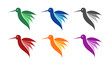 Set of flying birds illustration design vector